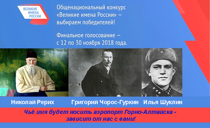 Голосование на сайте "Великие имена России": финальный этап!